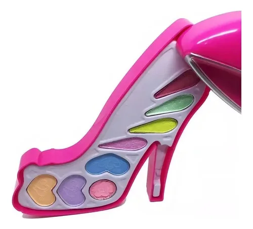 Kit Maquiagem Infantil Fashion Gril Modelo Sapato Hipoalergênico Rosa, foto 2 de 8