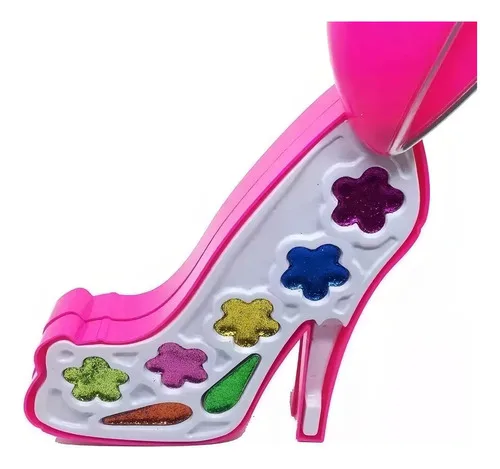 Kit Maquiagem Infantil Fashion Gril Modelo Sapato Hipoalergênico Rosa, foto 4 de 8