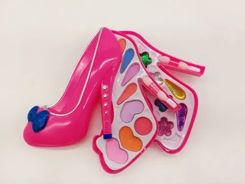 Kit Maquiagem Infantil Fashion Gril Modelo Sapato Hipoalergênico Rosa, foto 7 de 8